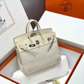 Hermès Birkin Bag 25cm White Swift Leather Canvas Silver Hardware