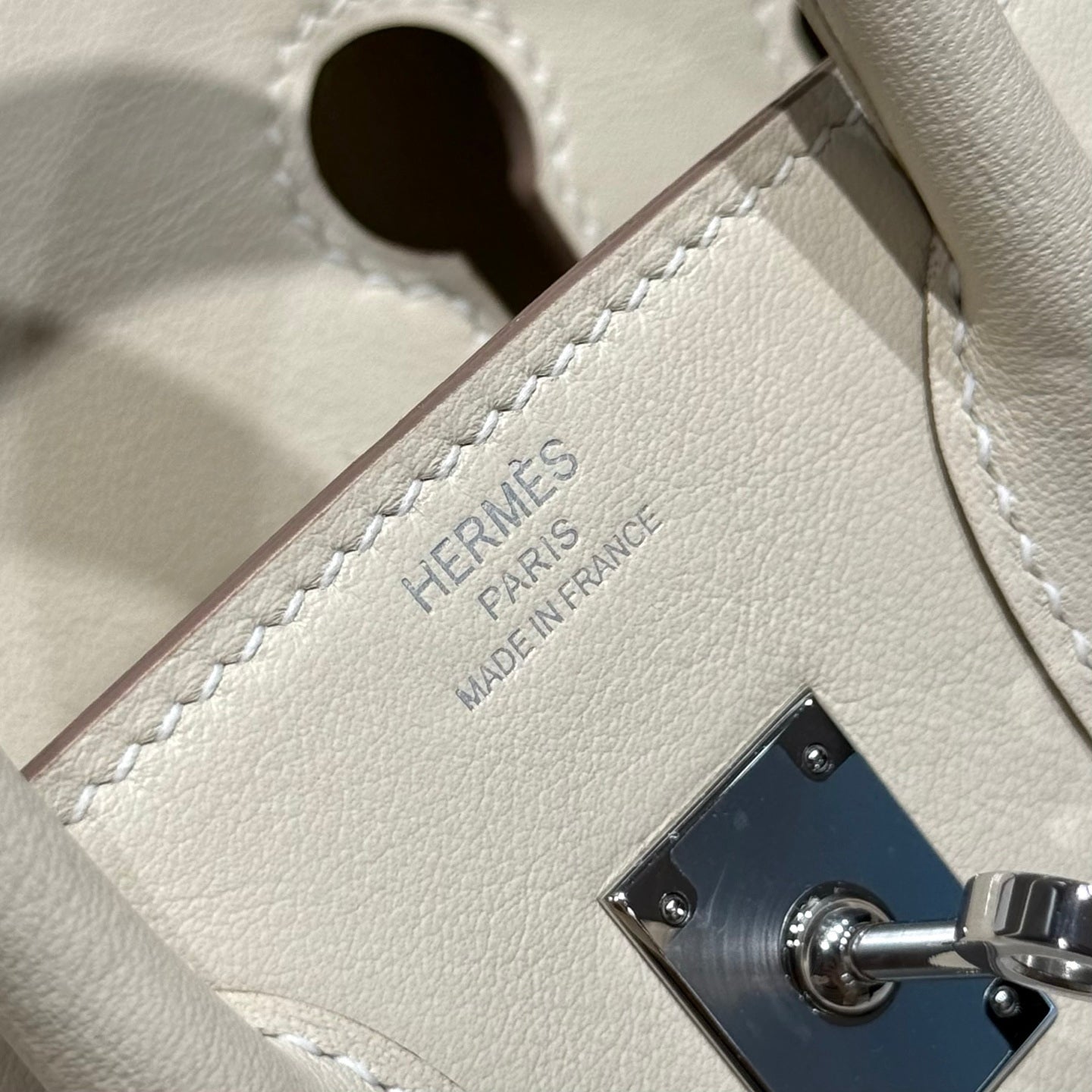 Hermès Birkin Bag 25cm White Swift Leather Canvas Silver Hardware