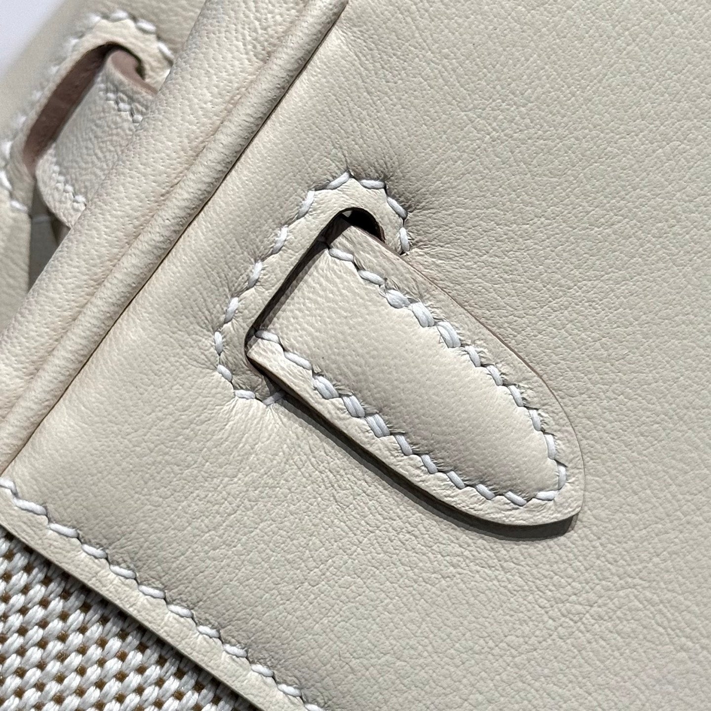 Hermès Birkin Bag 25cm White Swift Leather Canvas Silver Hardware