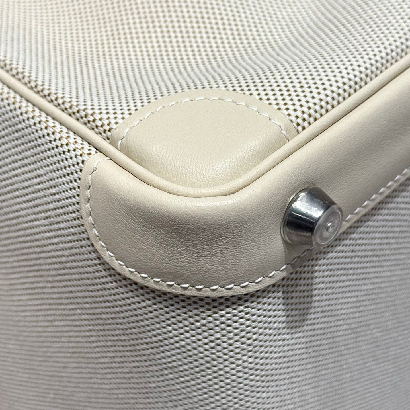 Hermès Birkin Bag 25cm White Swift Leather Canvas Silver Hardware