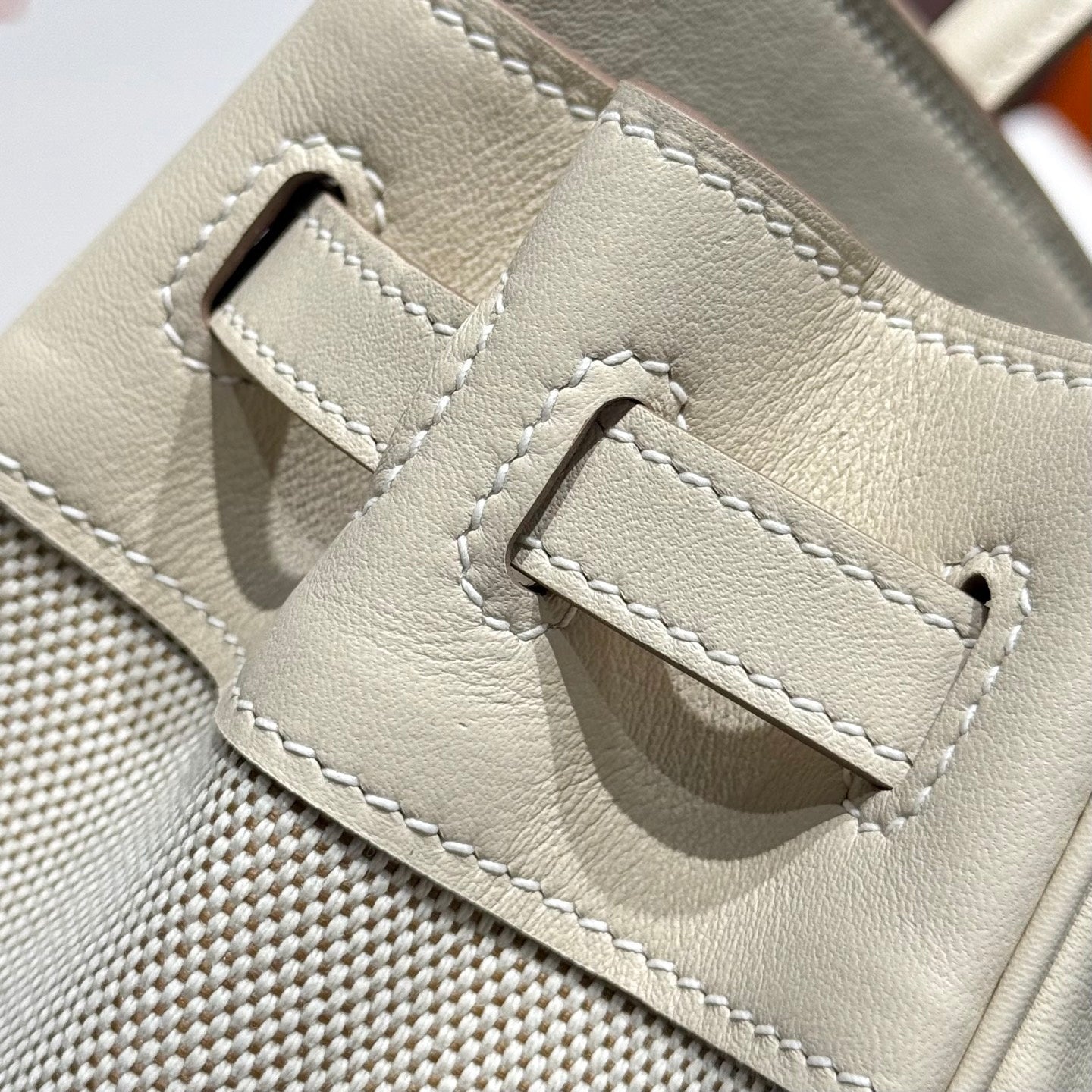 Hermès Birkin Bag 25cm White Swift Leather Canvas Silver Hardware
