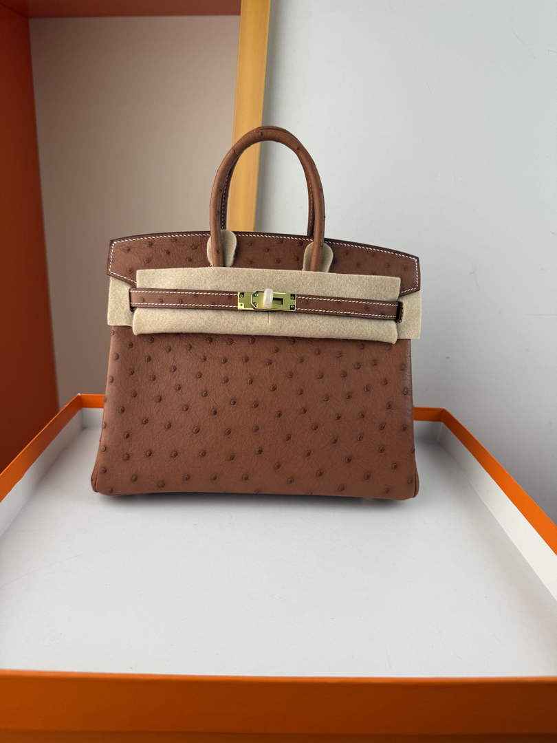 Hermès birkin bag 25cm ostrich leather