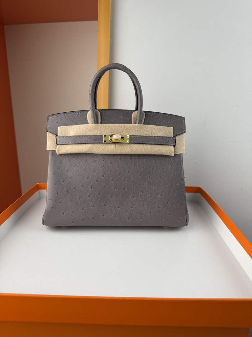 Hermès birkin bag 25cm ostrich leather