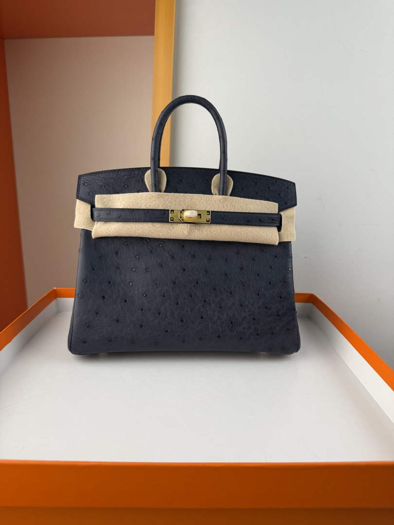 Hermès birkin bag 25cm ostrich leather