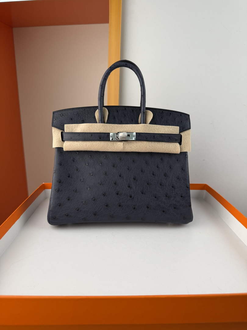 Hermès birkin bag 25cm ostrich leather