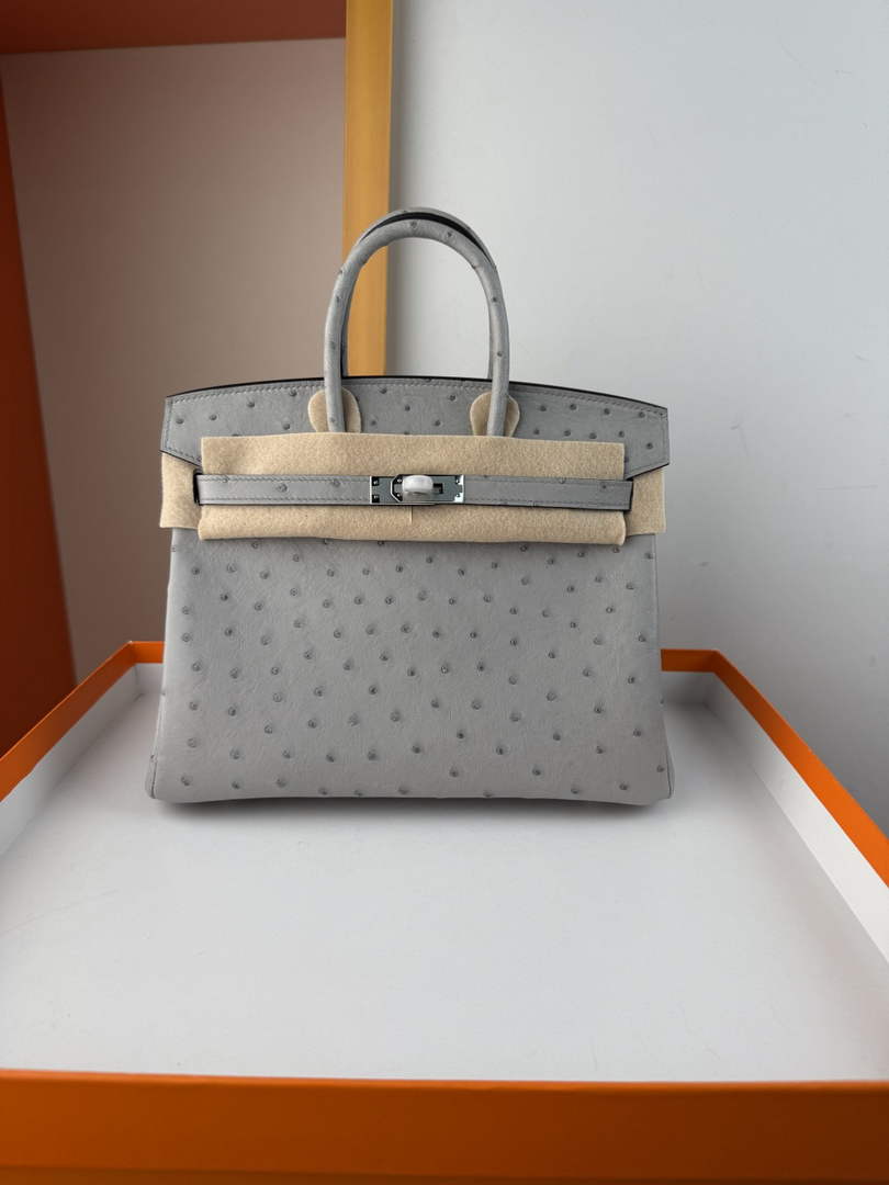 Hermès birkin bag 25cm ostrich leather
