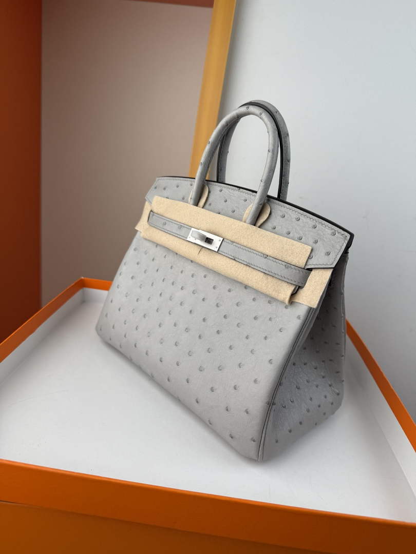 Hermès birkin bag 25cm ostrich leather