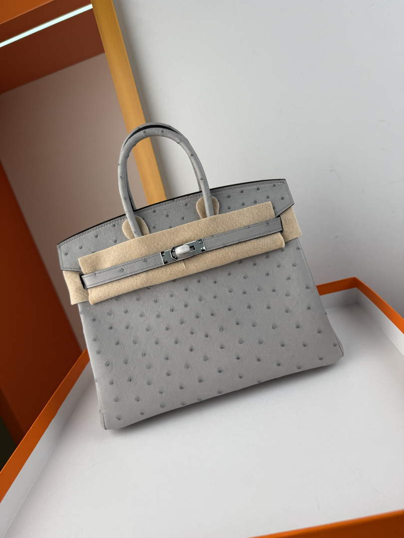 Hermès birkin bag 25cm ostrich leather