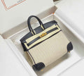 Hermès Birkin Bag 25cm Black Swift Leather Canvas Gold Hardware