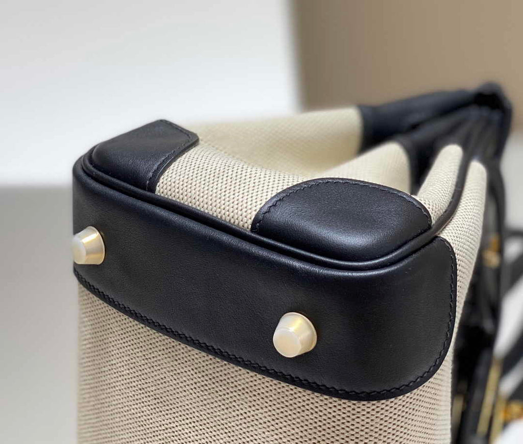 Hermès Birkin Bag 25cm Black Swift Leather Canvas Gold Hardware