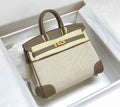 Hermès Birkin Bag 25cm Gray Swift Leather Canvas Gold Hardware