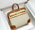 Hermès Birkin Bag 25cm Tan Swift Leather Canvas Gold Hardware