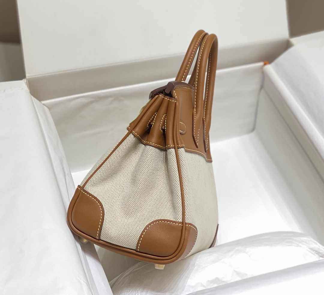 Hermès Birkin Bag 25cm Tan Swift Leather Canvas Gold Hardware