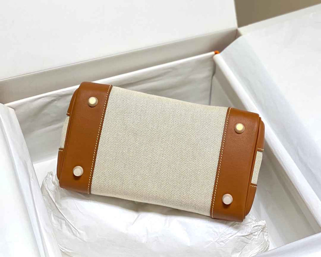 Hermès Birkin Bag 25cm Tan Swift Leather Canvas Gold Hardware