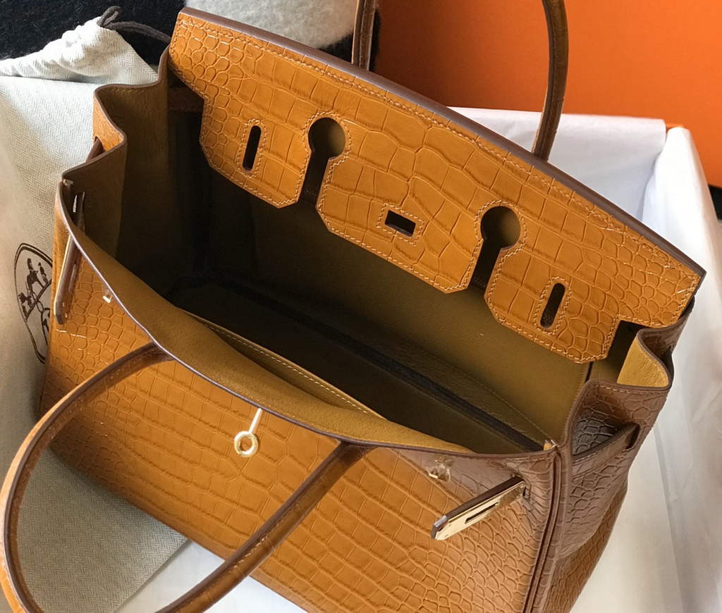 Hermès Birkin Bag 30cm Brown Crocodile Leather Gold Hardware