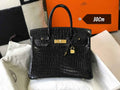 Hermès Birkin Bag 30cm Black Crocodile Leather Gold Hardware