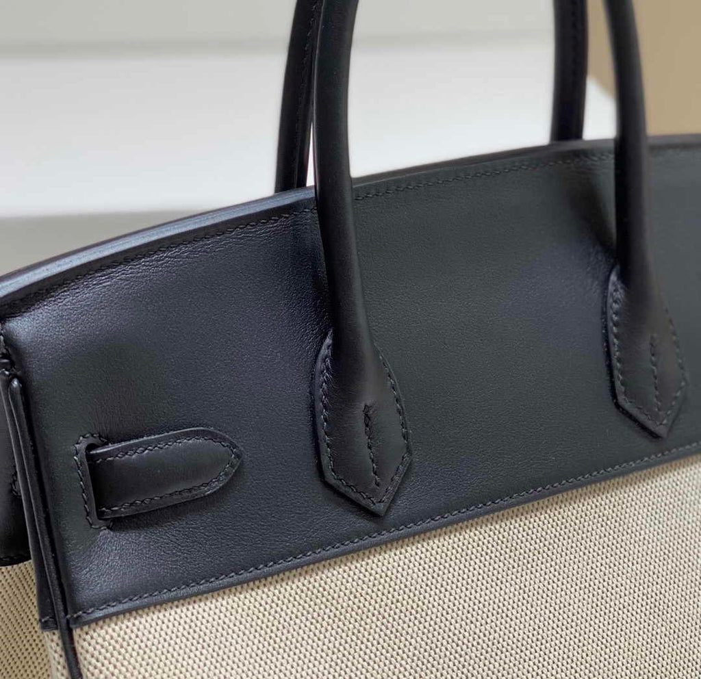 Hermès Birkin Bag 30cm Black Swift Leather Canvas Gold Hardware