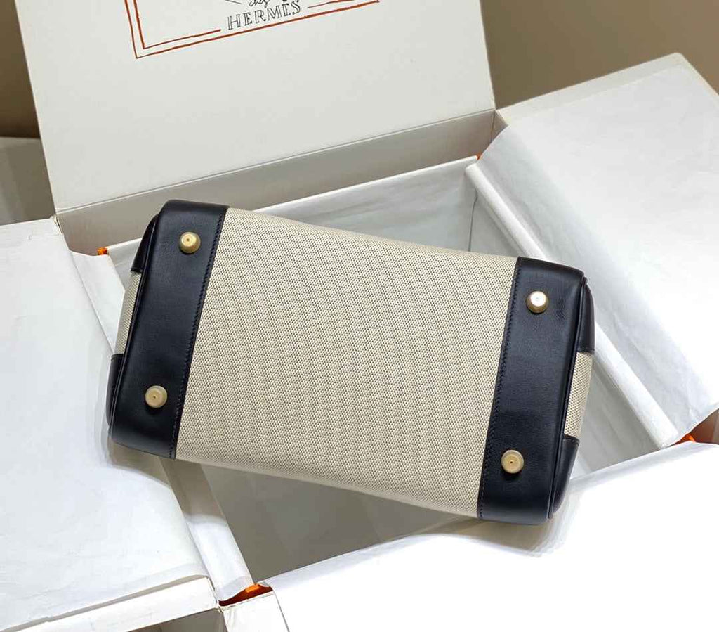 Hermès Birkin Bag 30cm Black Swift Leather Canvas Gold Hardware