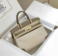 Hermès Birkin Bag 30cm Gray Swift Leather Canvas Gold Hardware