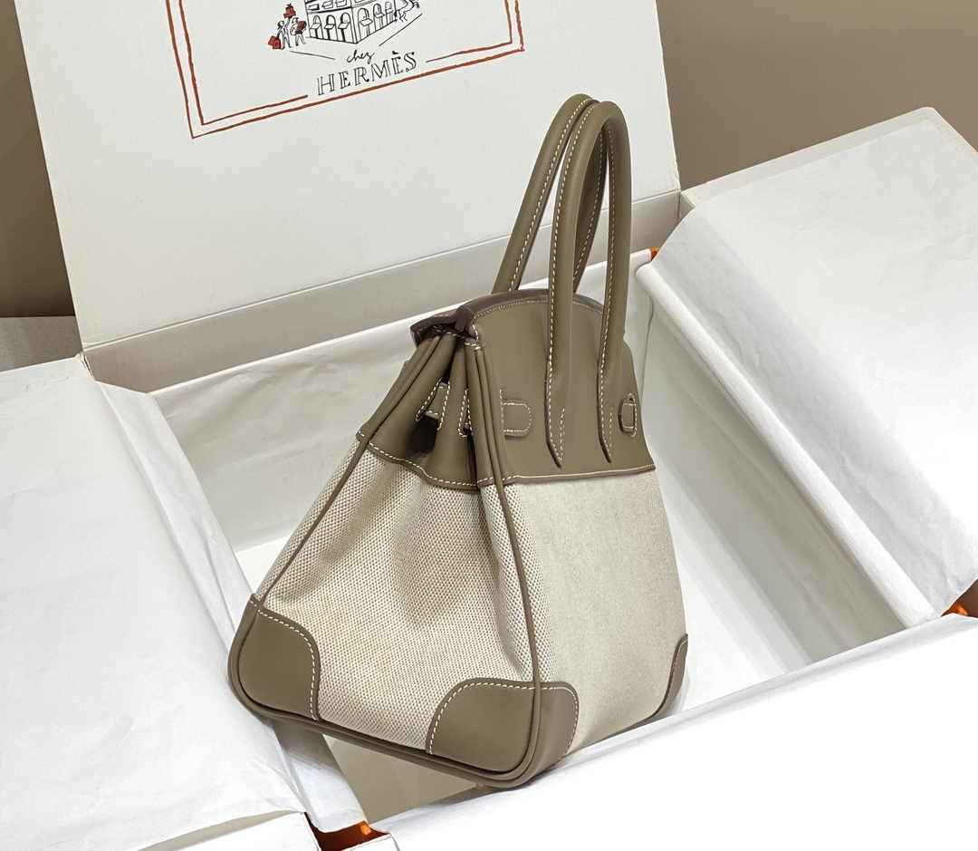 Hermès Birkin Bag 30cm Gray Swift Leather Canvas Gold Hardware