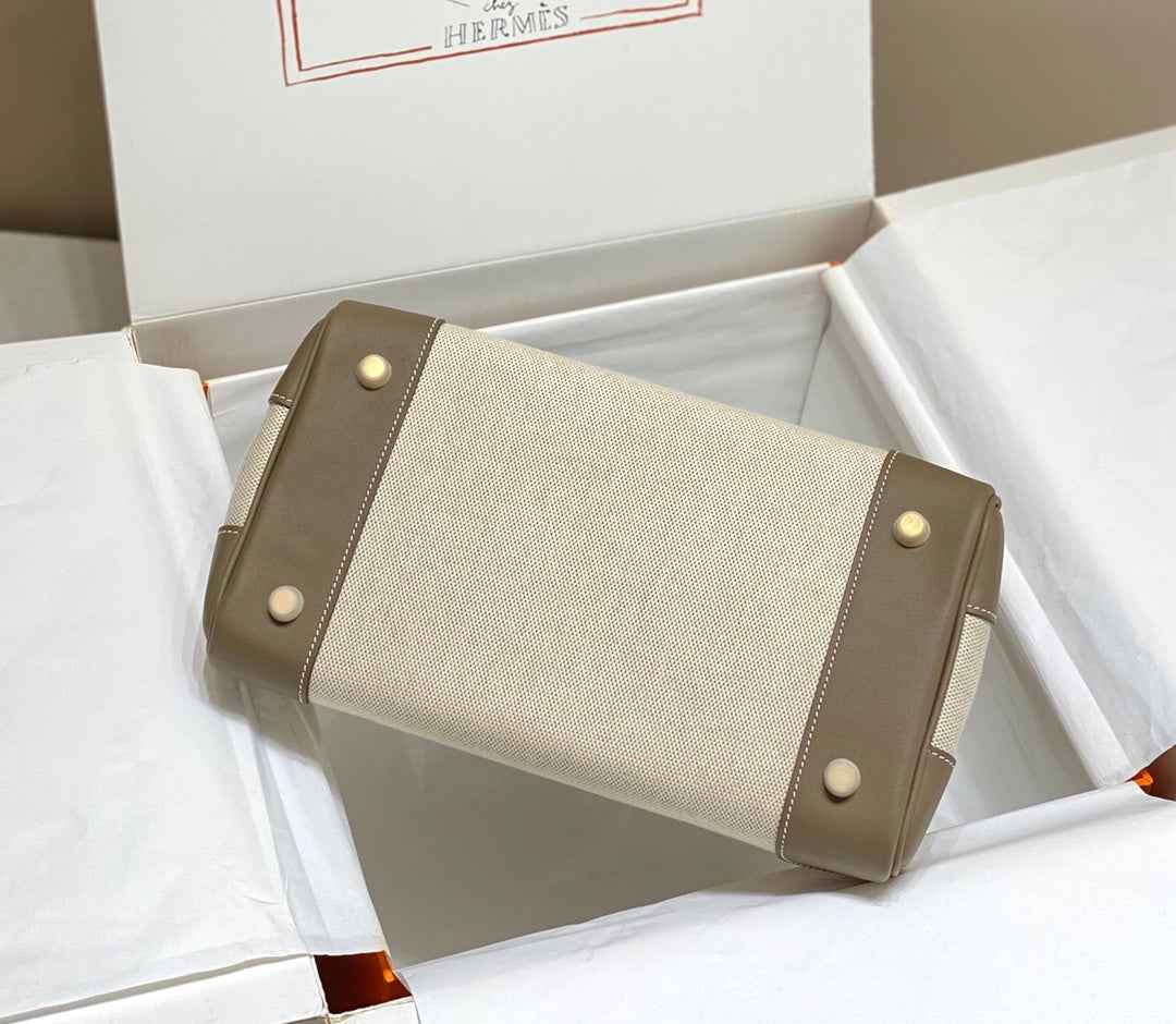 Hermès Birkin Bag 30cm Gray Swift Leather Canvas Gold Hardware