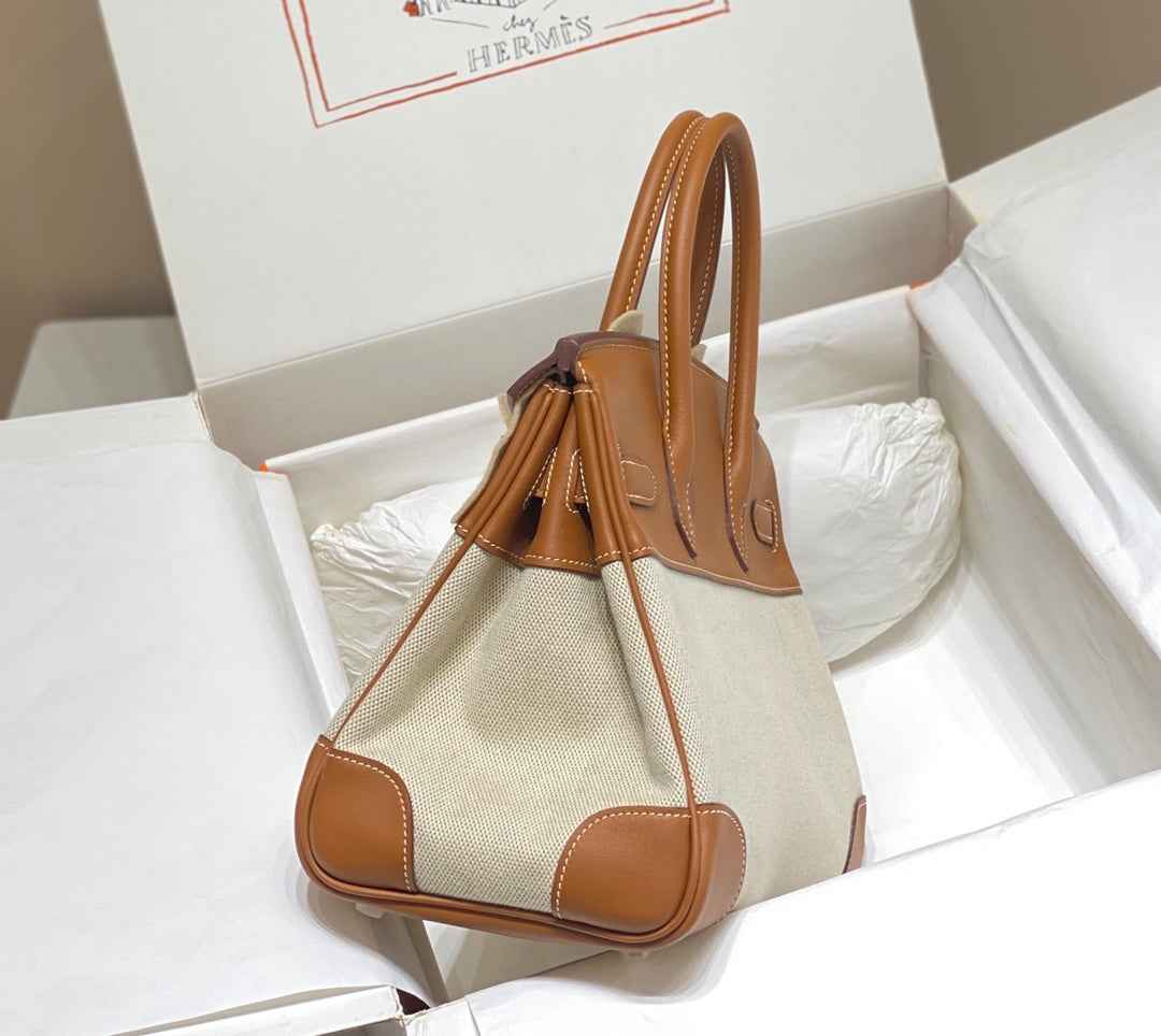 Hermès Birkin Bag 30cm Tan Swift Leather Canvas Gold Hardware