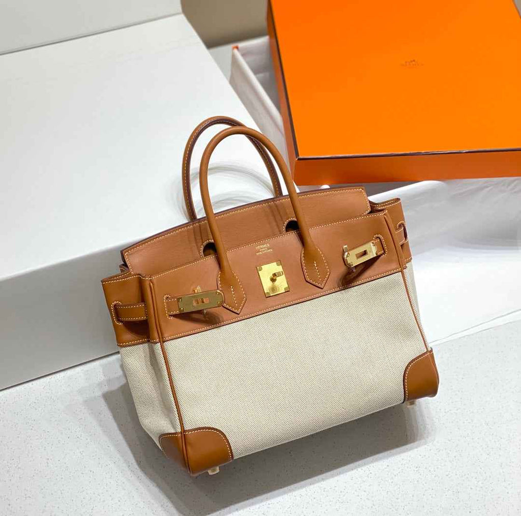 Hermès Birkin Bag 30cm Tan Swift Leather Canvas Gold Hardware