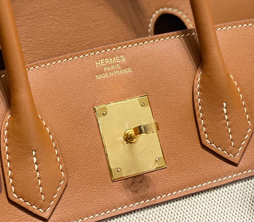 Hermès Birkin Bag 30cm Tan Swift Leather Canvas Gold Hardware