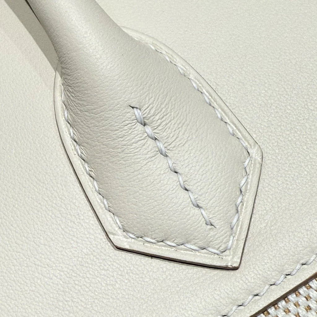 Hermès Birkin Bag 30cm White Swift Leather Canvas Silver Hardware