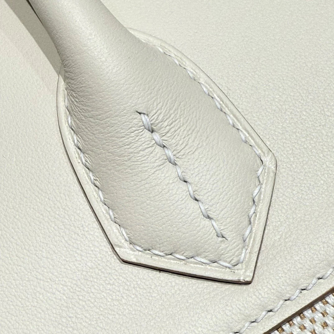 Hermès Birkin Bag 30cm White Swift Leather Canvas Silver Hardware