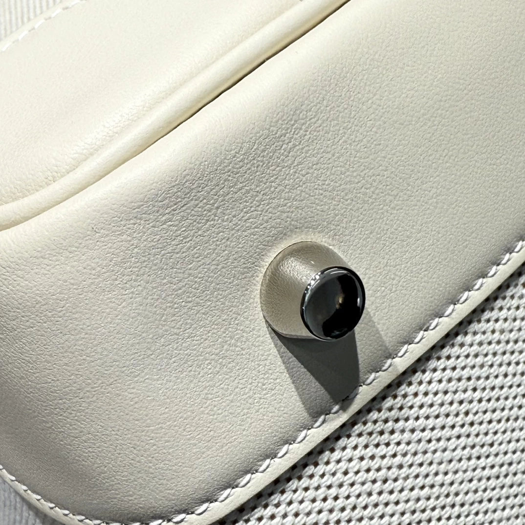 Hermès Birkin Bag 30cm White Swift Leather Canvas Silver Hardware