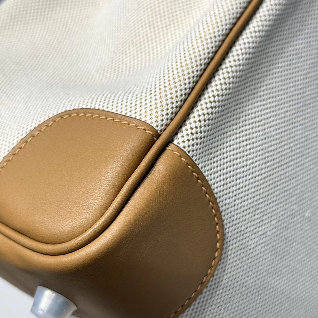 Hermès Birkin Bag 30cm Apricot Swift Leather Canvas Silver Hardware