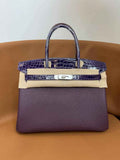 Hermès Birkin Bag Purple Crocodile Togo Gold Hardware H8604