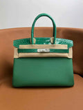 Hermès Birkin Bag Green Crocodile Togo Gold Hardware H8602