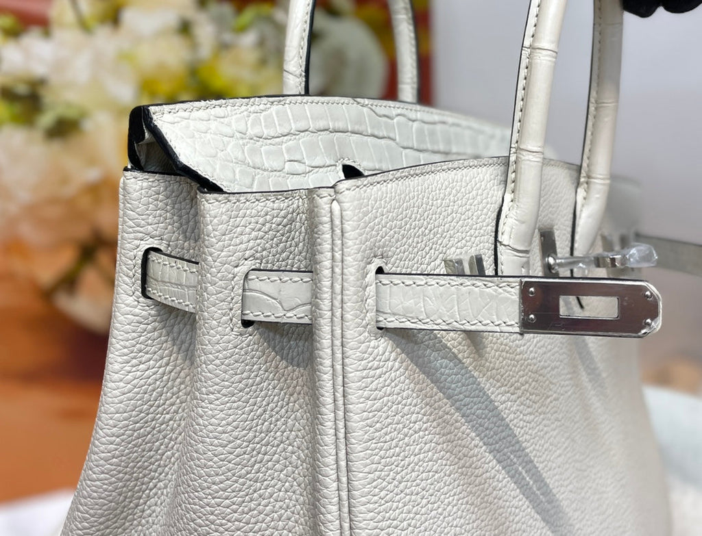 Hermès Birkin Bag Beige Crocodile Togo Gold Hardware H8606