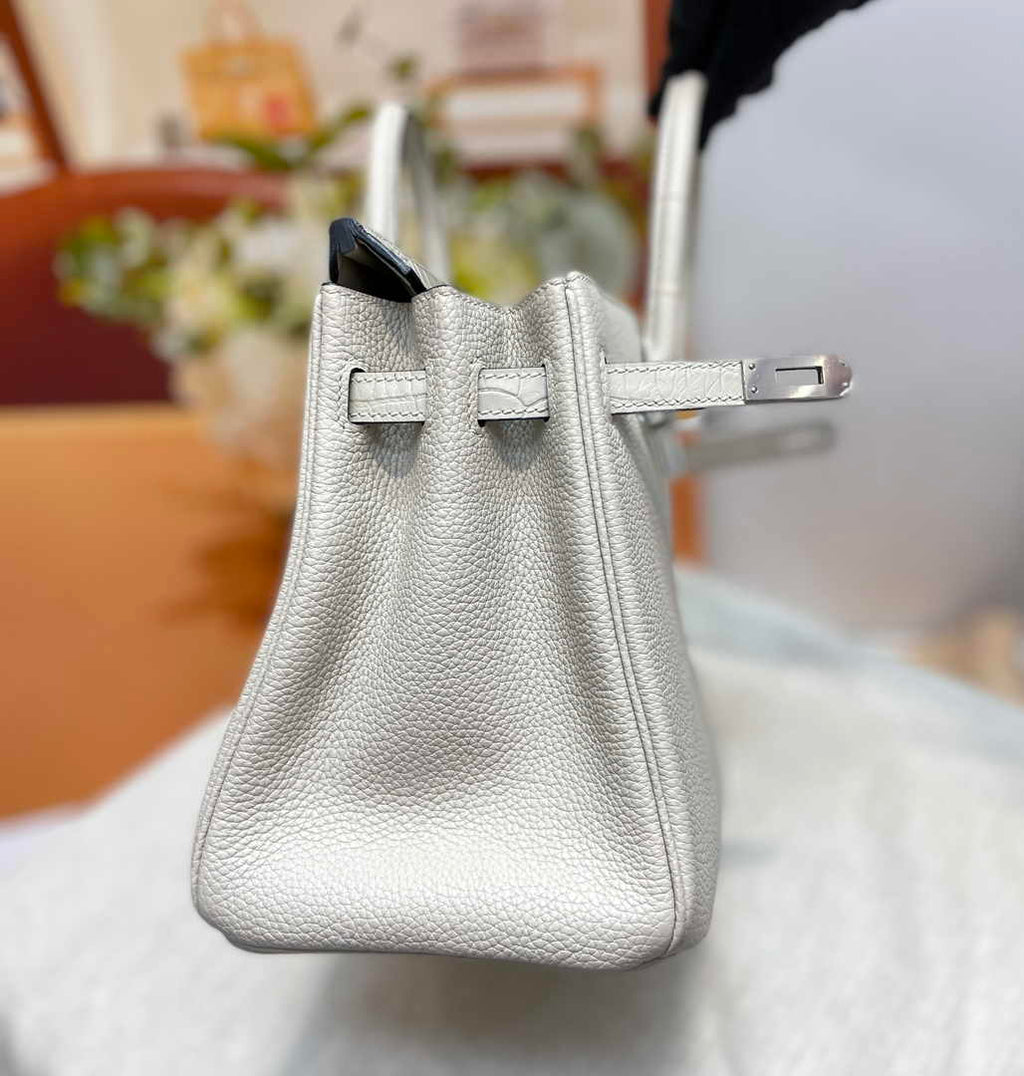 Hermès Birkin Bag Beige Crocodile Togo Gold Hardware H8606