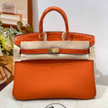 Hermès Birkin Bag Orange Crocodile Togo Gold Hardware H8607