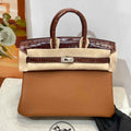 Hermès Birkin Bag Camel Crocodile Togo Gold Hardware H8608