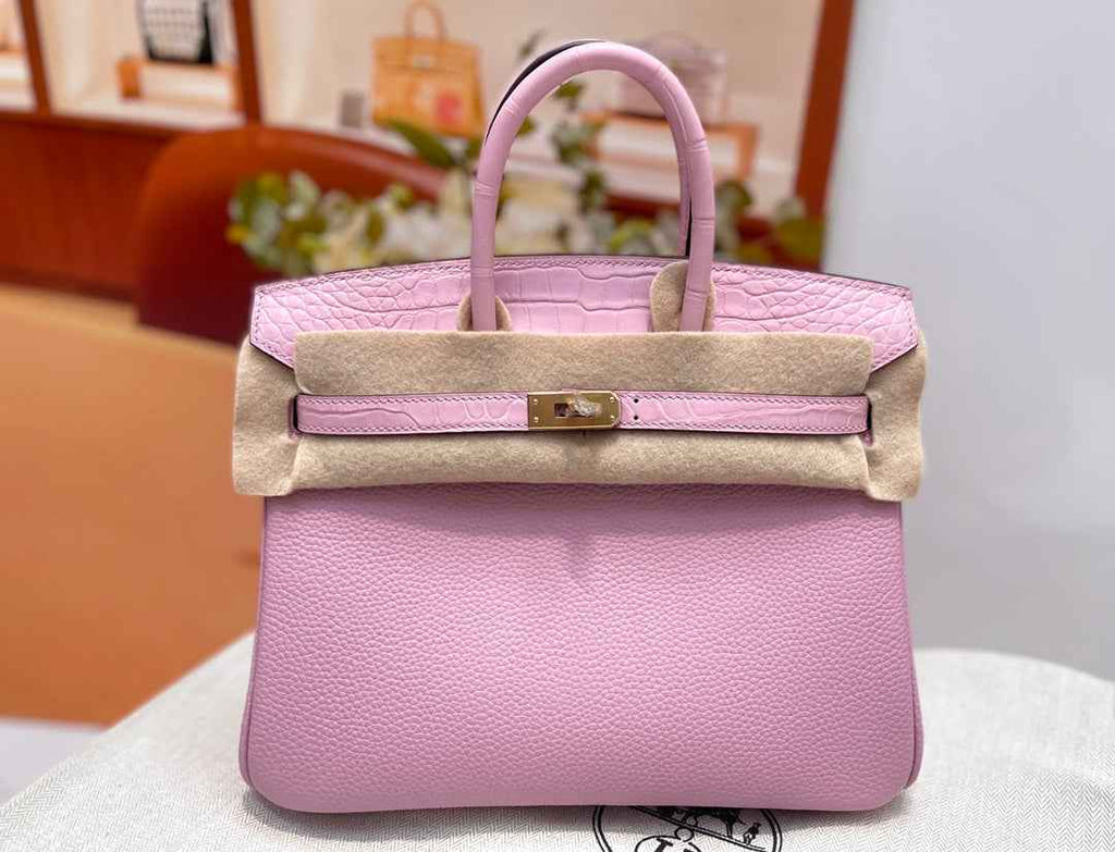 Hermès Birkin Bag Pink Crocodile Togo Gold Hardware H8611