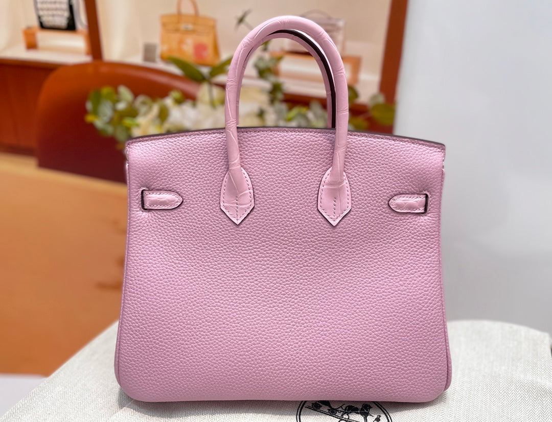Hermès Birkin Bag Pink Crocodile Togo Gold Hardware H8611