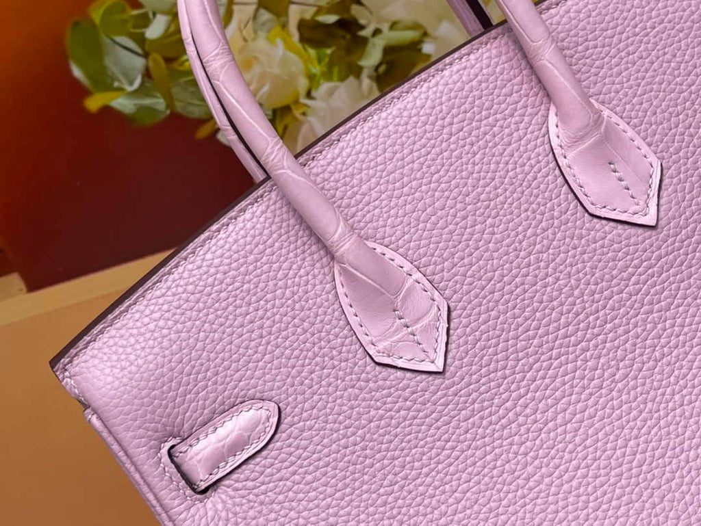 Hermès Birkin Bag Pink Crocodile Togo Gold Hardware H8611