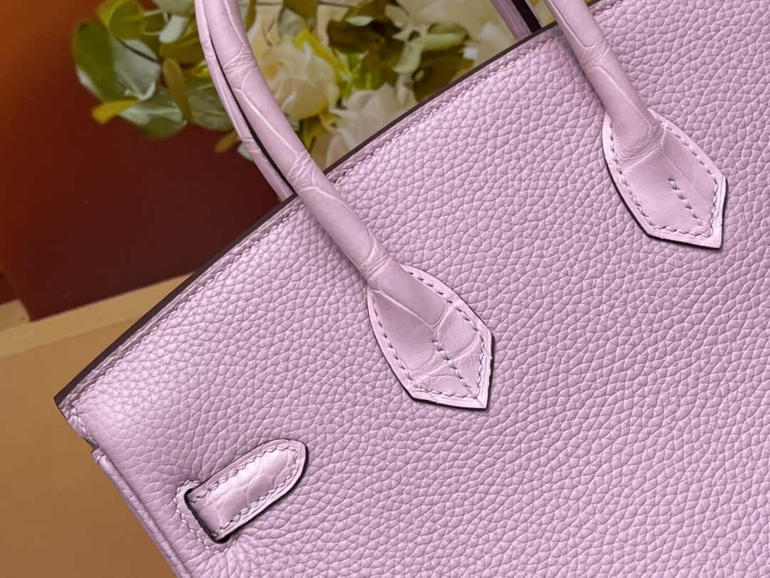 Hermès Birkin Bag Pink Crocodile Togo Gold Hardware H8611