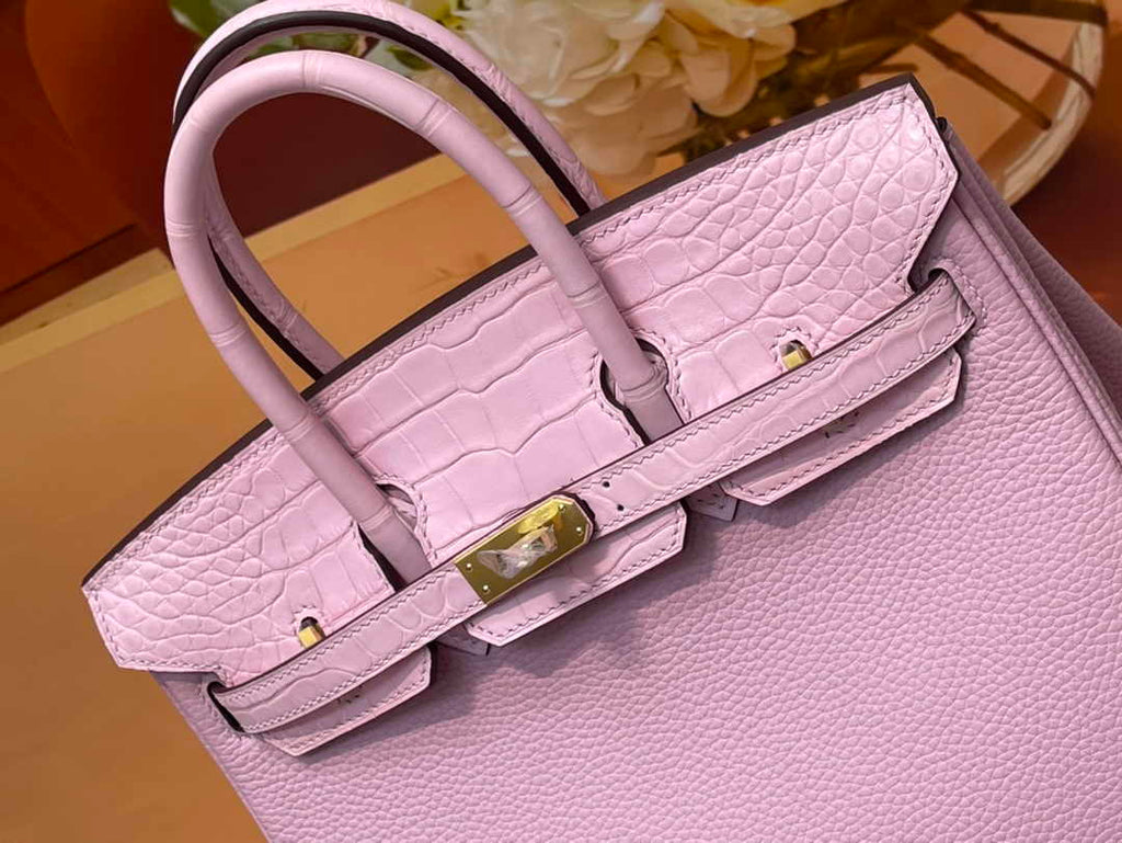 Hermès Birkin Bag Pink Crocodile Togo Gold Hardware H8611