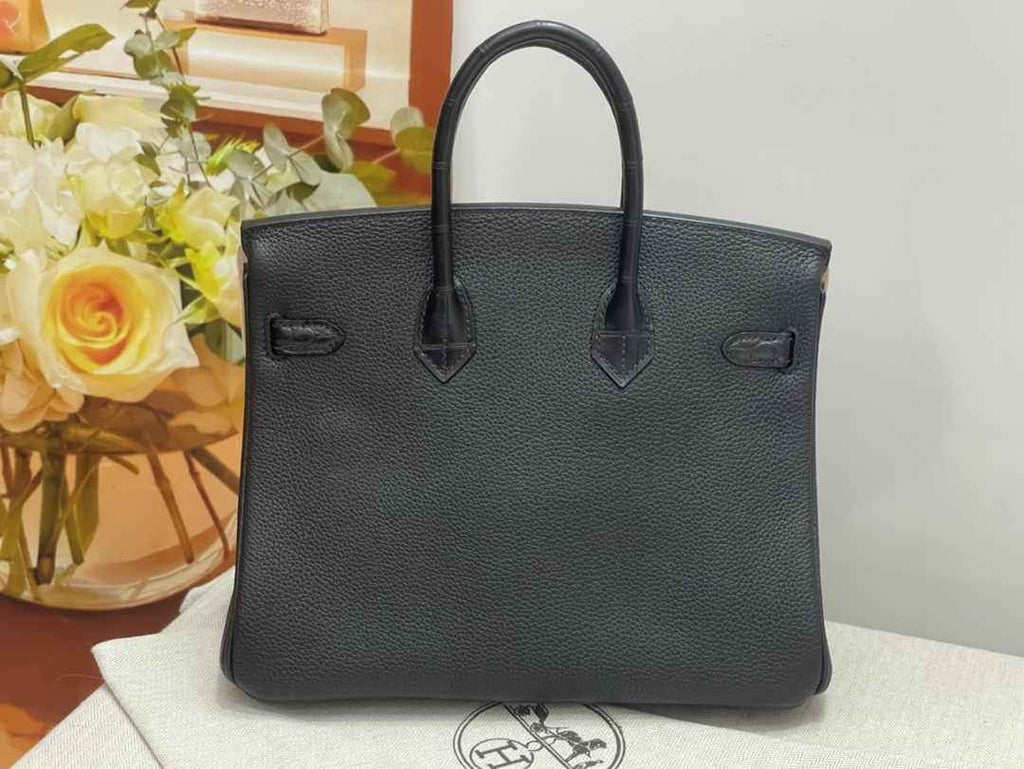 Hermès Birkin Bag Black Crocodile Togo Gold Hardware H8600
