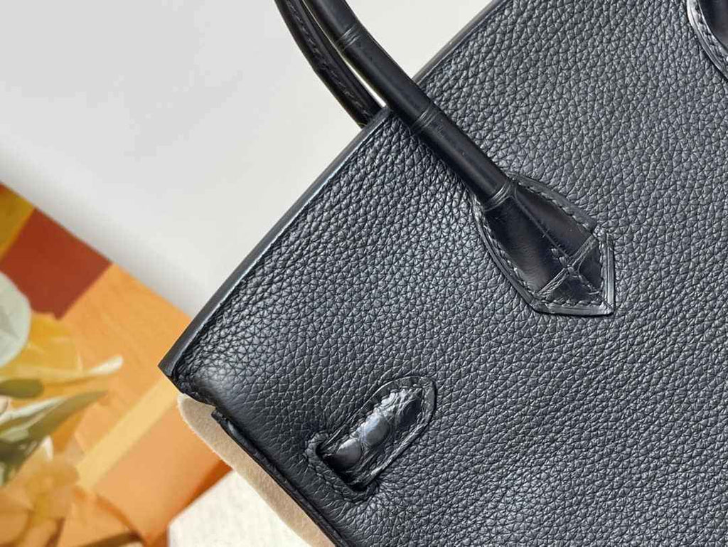 Hermès Birkin Bag Black Crocodile Togo Gold Hardware H8600