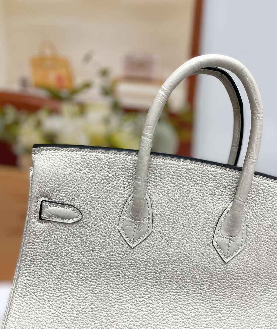 Hermès Birkin Bag Beige Crocodile Togo Gold Hardware H8606