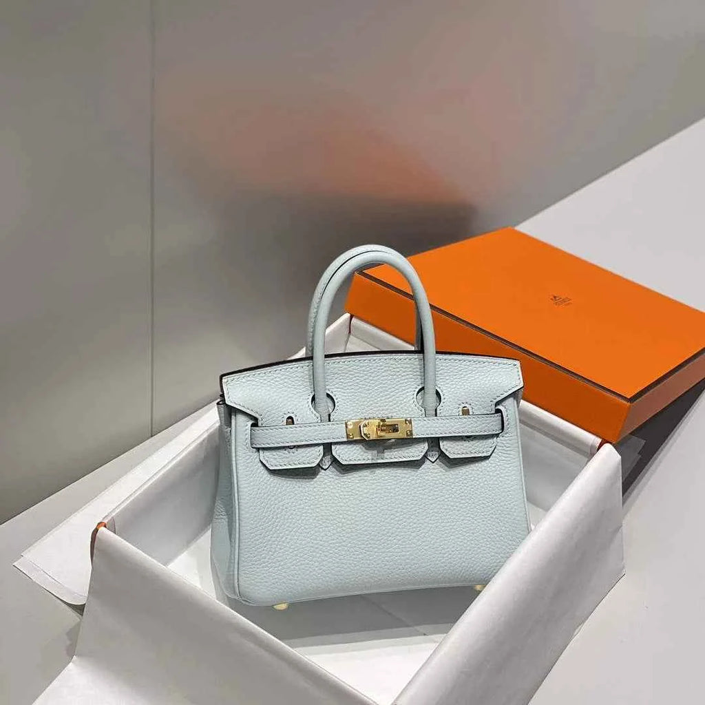 Hermès Birkin Mini Bag 20cm light blue togo leather with shoulder strap