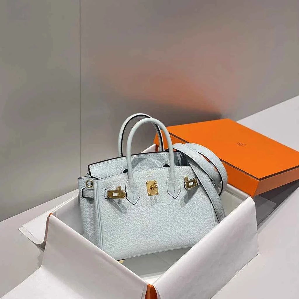 Hermès Birkin Mini Bag 20cm light blue togo leather with shoulder strap