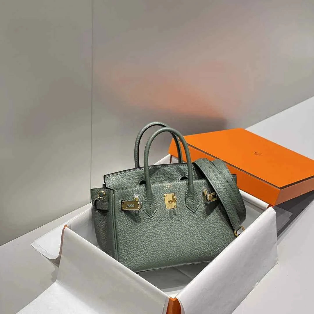 Hermès Birkin Mini Bag 20cm green togo leather with shoulder strap