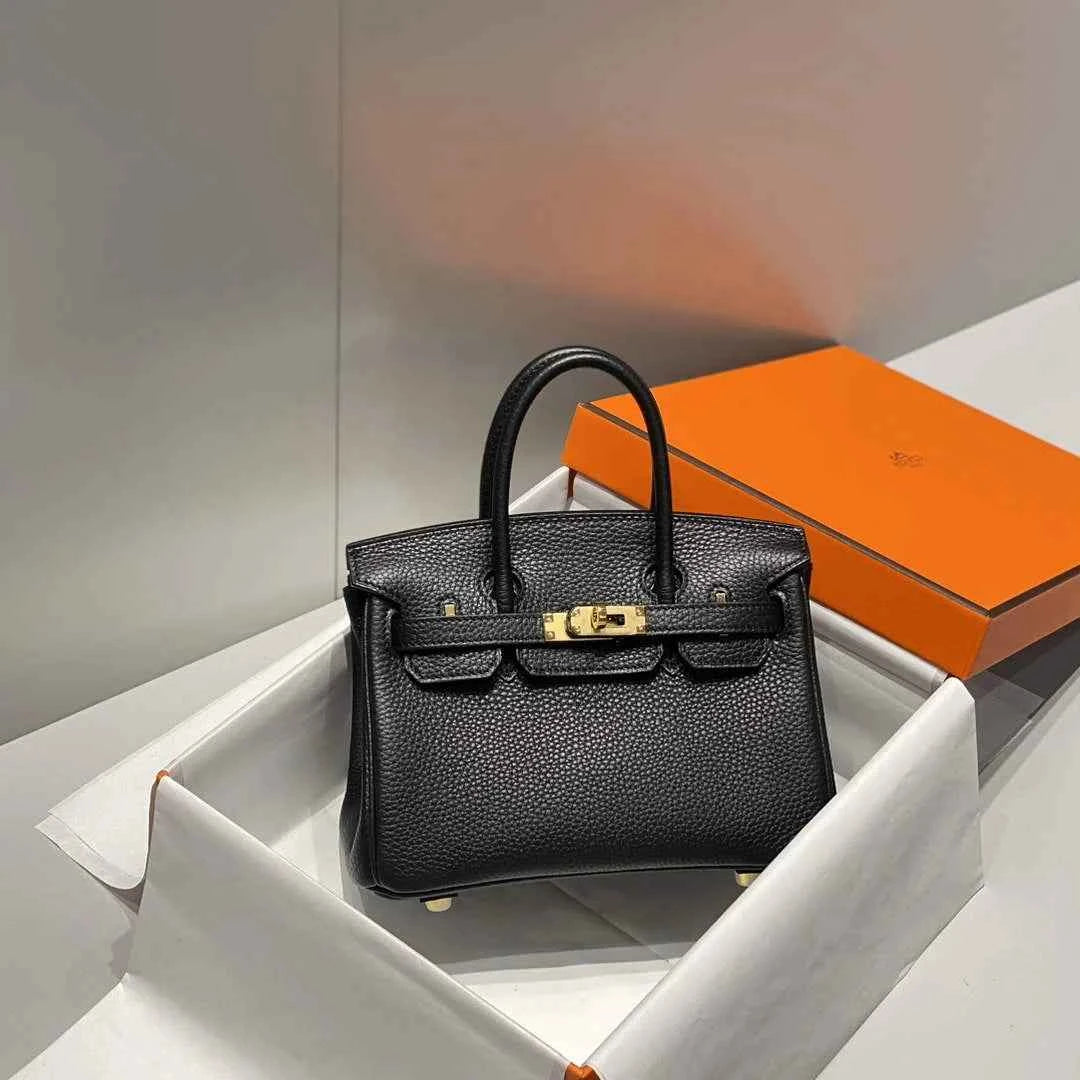 Hermès Birkin Mini Bag 20cm black togo leather with shoulder strap